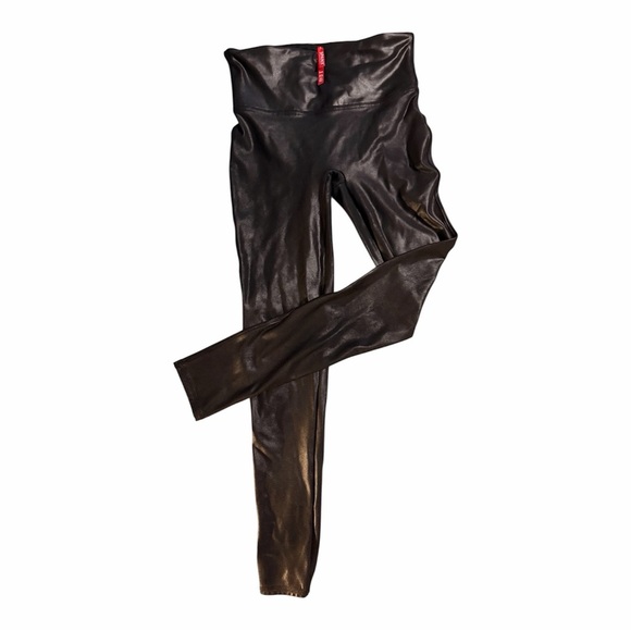 SPANX Pants - SPANX BLACK FAUX LEATHER LEGGINGS
